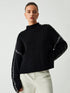 Oversized Mock Neck Sweater with Contrast Whipstitching – Cozy Rib-Knit Fabric for Effortless Layering 0