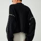 Oversized Mock Neck Sweater with Contrast Whipstitching – Cozy Rib-Knit Fabric for Effortless Layering 2