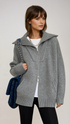 Oversized Open Collar Cardigan for Women – Cozy Knit Layering Piece with Ribbed Trims and Zip Front 0