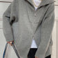 Oversized Open Collar Cardigan for Women – Cozy Knit Layering Piece with Ribbed Trims and Zip Front 1