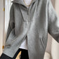 Oversized Open Collar Cardigan for Women – Cozy Knit Layering Piece with Ribbed Trims and Zip Front 4