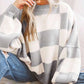 Oversized Women's Checkerboard Sweater with Ribbed Trims – Cozy Two-Tone Knit for Comfortable Layering 10