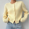 Pastel Yellow Women's Classic Cardigan Sweater with Button Closure and Ribbed Trims – Versatile Layering Piece for All Seasons 0