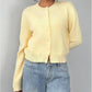 Pastel Yellow Women's Classic Cardigan Sweater with Button Closure and Ribbed Trims – Versatile Layering Piece for All Seasons 2