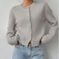 Pastel Yellow Women's Classic Cardigan Sweater with Button Closure and Ribbed Trims – Versatile Layering Piece for All Seasons 5