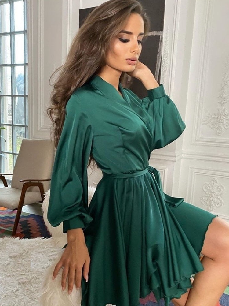 Pauline Satin mini Cocktail Dress 5