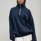 Relaxed Fit Half-Zip Sweater for Men and Women – Oversized Casual Pullover with Dropped Shoulders and Soft Blend Material 0
