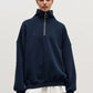 Relaxed Fit Half-Zip Sweater for Men and Women – Oversized Casual Pullover with Dropped Shoulders and Soft Blend Material 3