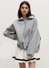 Relaxed Fit Half-Zip Sweater for Men and Women – Oversized Casual Pullover with Dropped Shoulders and Soft Blend Material 7
