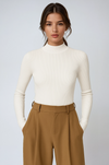 Ribbed High Neck Top for Everyday Elegance – Soft Stretch Knit 0