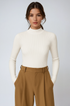 Ribbed High Neck Top for Everyday Elegance – Soft Stretch Knit 0