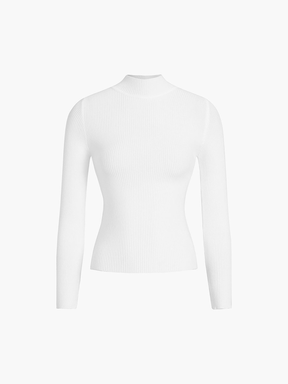 Ribbed High Neck Top for Everyday Elegance – Soft Stretch Knit 3