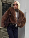 Womens Short Faux Fur Jacket