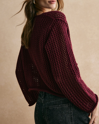 Tessa Tricot Burgundy Knit Cardigan