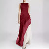 Sleeveless Satin Gown Maxi Dress - for Special Occasions 3