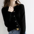 Soft Button Cardigan with Classic Round Neckline – Fitted Layering Essential 0