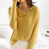Soft Knit Women's Cardigan with Asymmetric Button-Down Design – Cozy Layering Piece in Relaxed Fit 2