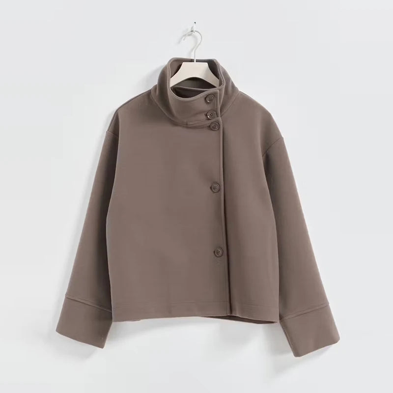 Stand Collar Women's Pea Coat 10