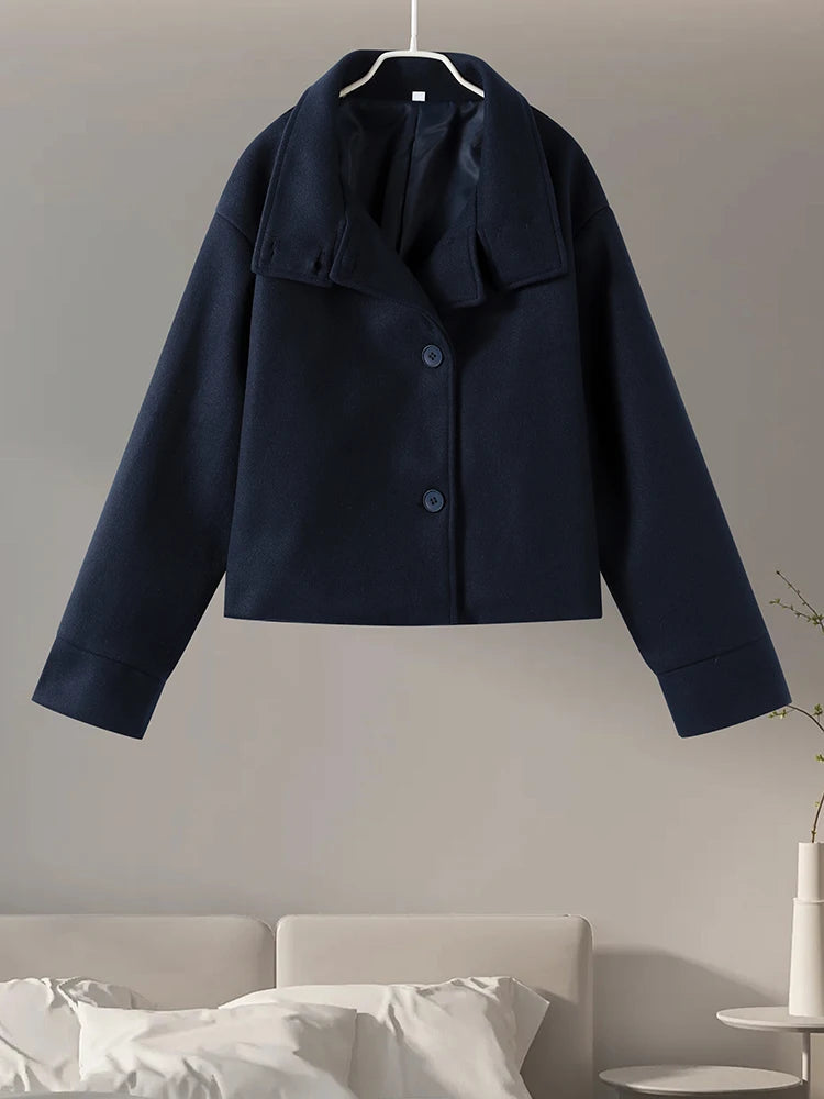 Stand Collar Women's Pea Coat 5