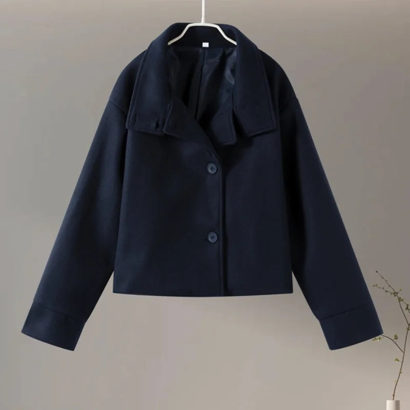Stand Collar Women's Pea Coat 7