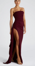 Strapless Evening Dress with Thigh-High Slit 2