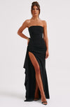 Strapless Evening Dress with Thigh-High Slit 9