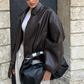 Vintage Faux Leather Bomber Jacket 4