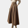 Women's Ankle-Length A-Line Stretch Wool Skirt 0