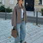 Women's Boxy Cropped Wool Coat Jacket 2
