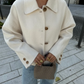 Women's Boxy Cropped Wool Coat Jacket 5