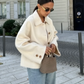 Women's Boxy Cropped Wool Coat Jacket 7