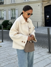 Women's Boxy Cropped Wool Coat Jacket 7