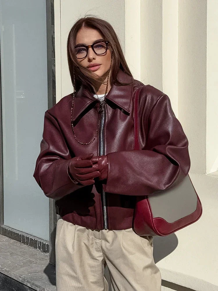 Women's Classic Faux Leather Jacket 1