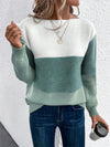 Women's Color-Block Knitted Sweater – Relaxed Fit, Cozy Patchwork Design, Soft Knitted Fabric, Available in Multiple Sizes 10