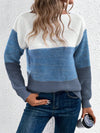 Women's Color-Block Knitted Sweater – Relaxed Fit, Cozy Patchwork Design, Soft Knitted Fabric, Available in Multiple Sizes 8