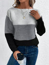 Women's Color-Block Knitted Sweater – Relaxed Fit, Cozy Patchwork Design, Soft Knitted Fabric, Available in Multiple Sizes 9