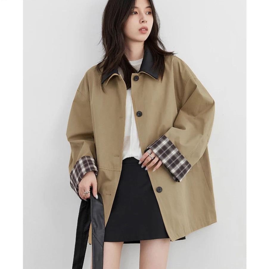 Women's Contrast Trim Button-Up Jacket 1