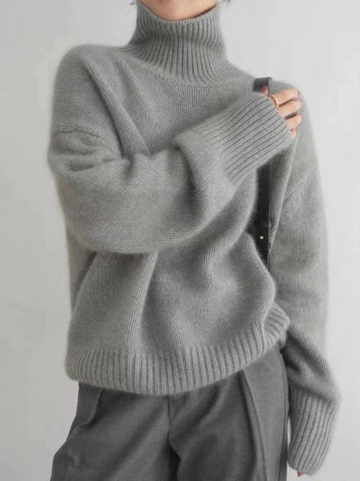 Women's Cozy Knitted Turtleneck Sweater – High Roll Neck, Long Sleeves, Relaxed Fit for Fall and Winter 3