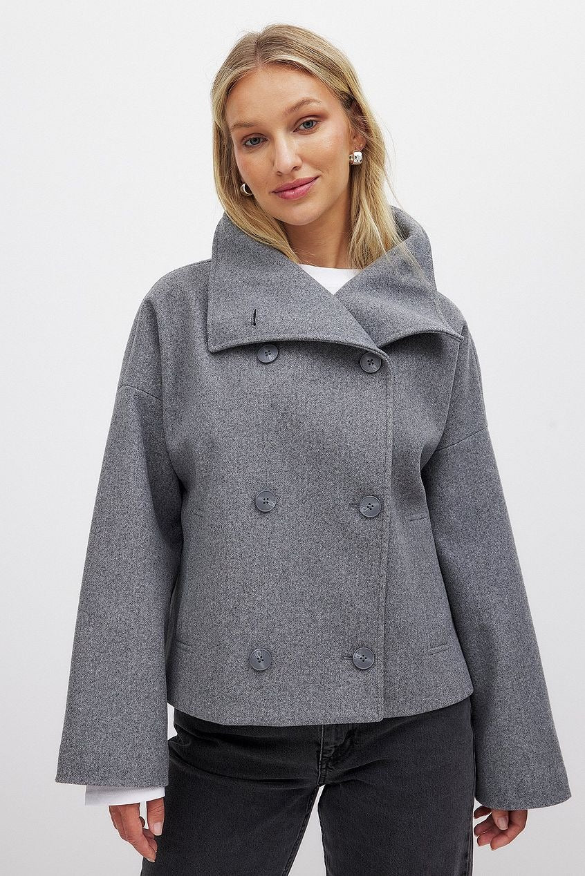 Women's Double-Breasted Cropped Coat 7