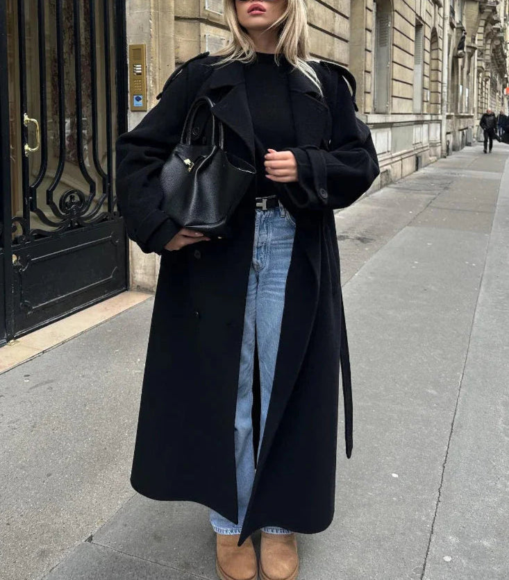 Women’s Double-Breasted Wool Blend Coat 5