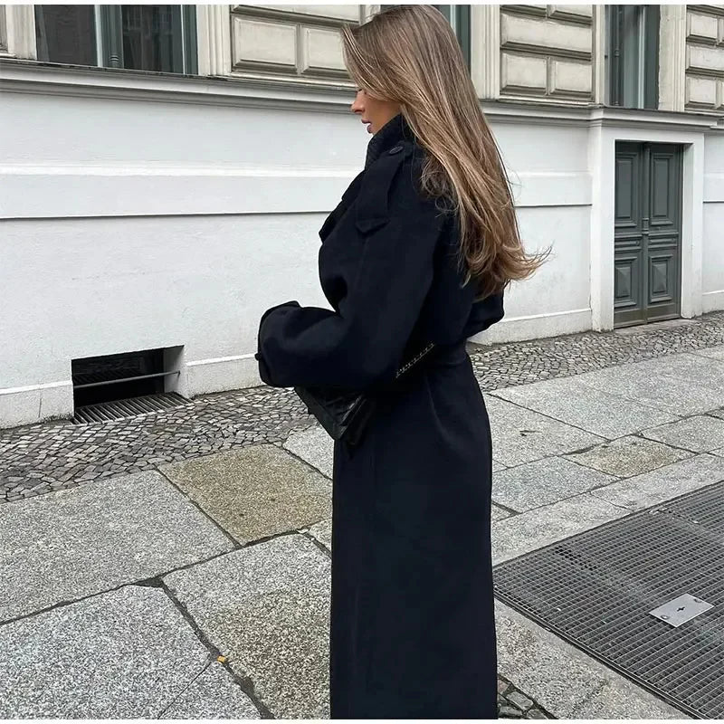 Women’s Double-Breasted Wool Blend Coat 5