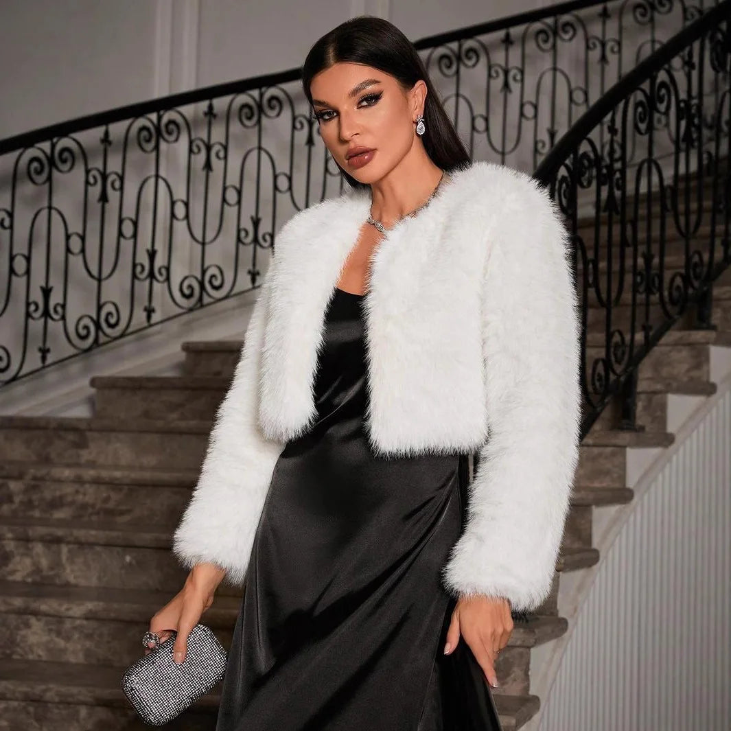 Women's Faux Fox Fur Coat Jacket 0