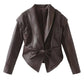 Women's Faux Leather Wrap Jacket 3