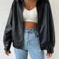 Women's Faux Leather Zip Jacket Black 0