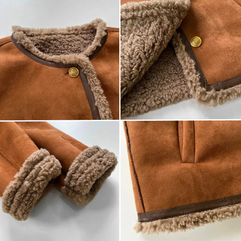 Women’s Faux Shearling Lined Suede Jacket 5