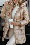 Women's Hooded Puffer Jacket with Quilted Lining 1