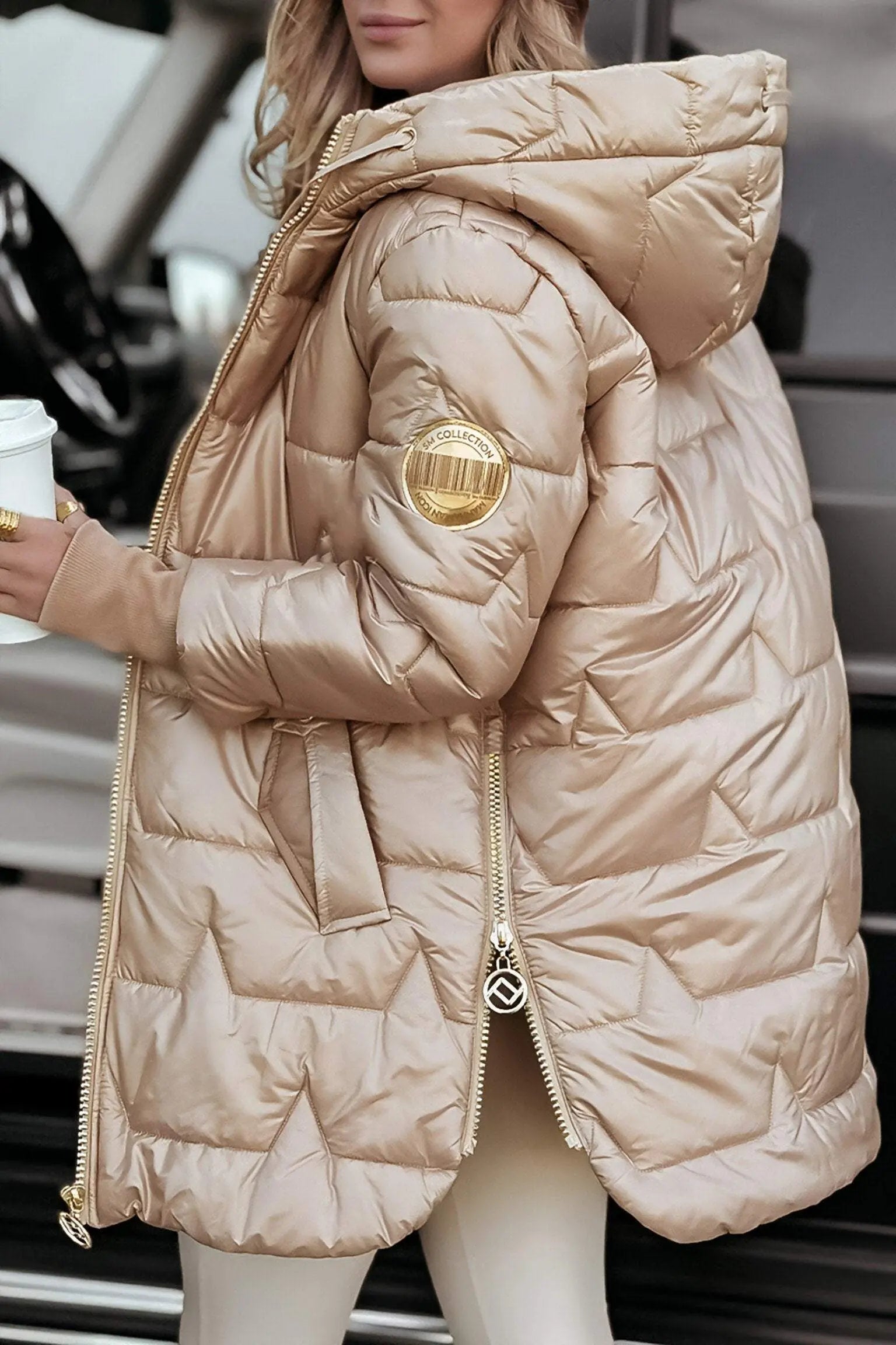 Women's Hooded Puffer Jacket with Quilted Lining 4
