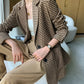 Women's Houndstooth Belted Split-Hem Blazer 4