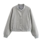 Women's Light Cropped Bomber Jacket 10