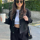 Women's Light Cropped Bomber Jacket 3